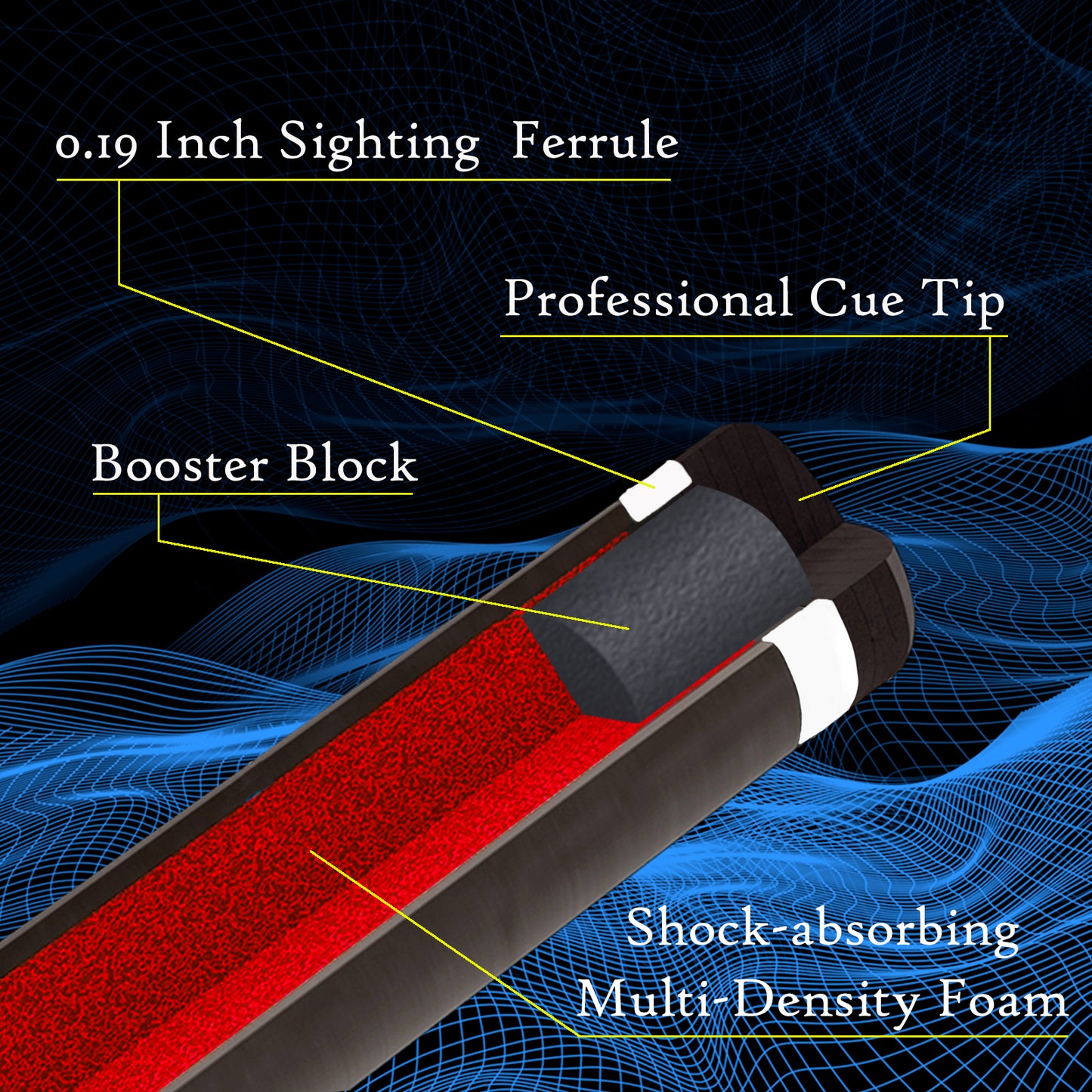 Moyerely Carbon Fiber Pool Cue Shaft,11.8mm/12.5mm Low Deflection Cue Stick Shaft(Only Shaft)