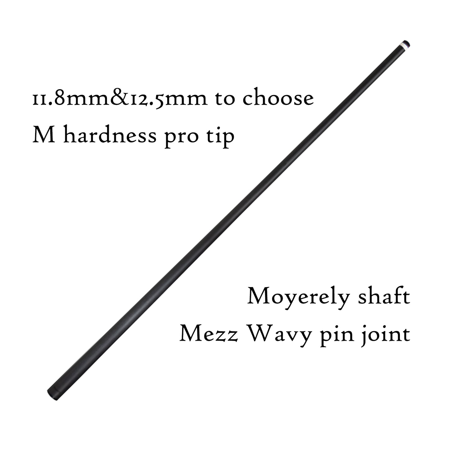 Moyerely Carbon Fiber Pool Cue Shaft,11.8mm/12.5mm Low Deflection Cue Stick Shaft(Only Shaft)