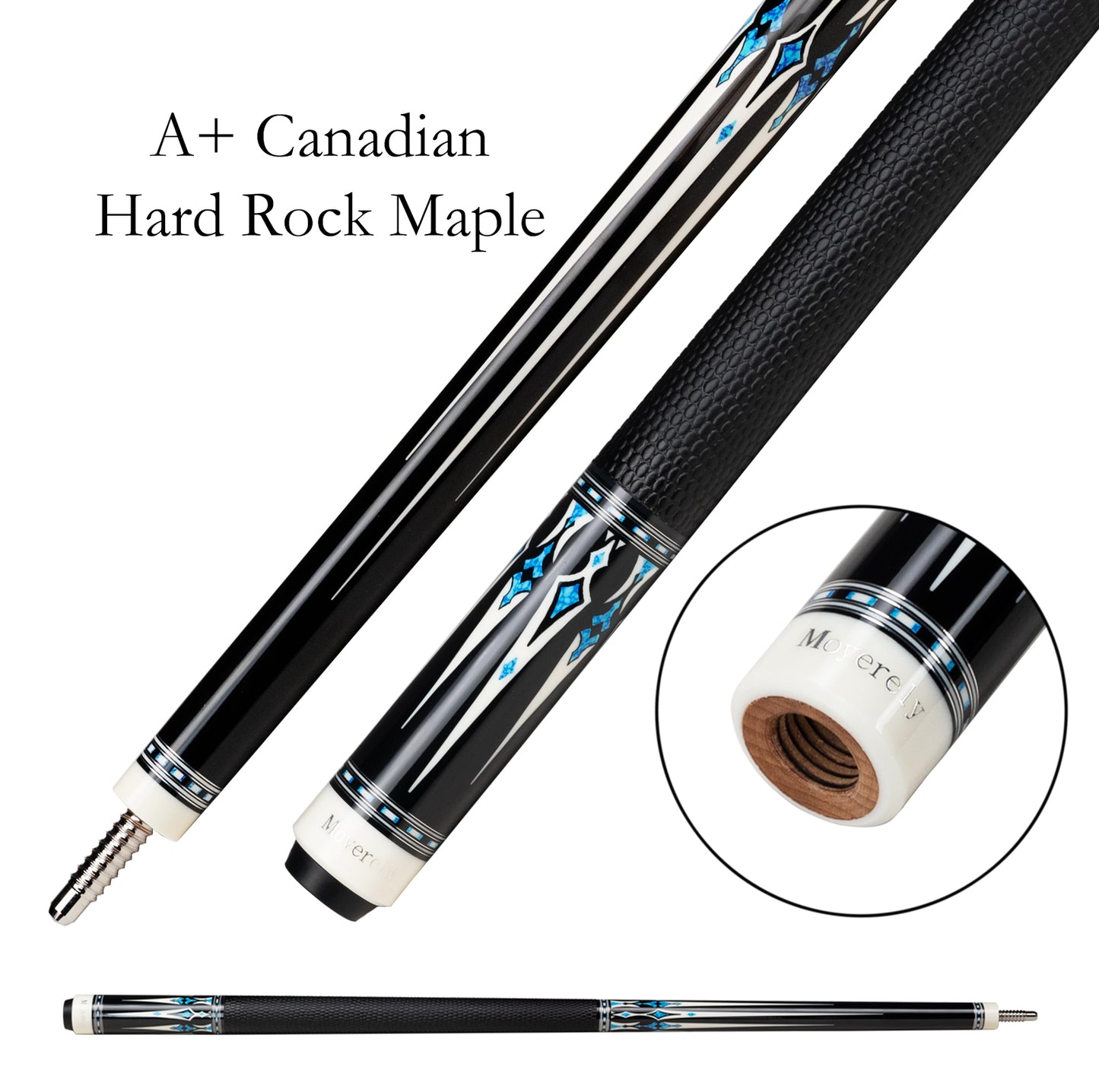 Moyerely Carbon Fiber Pool Cue,11.8mm/12.5mm Low Deflection Cue Stick,Professional Pool Stick with Case