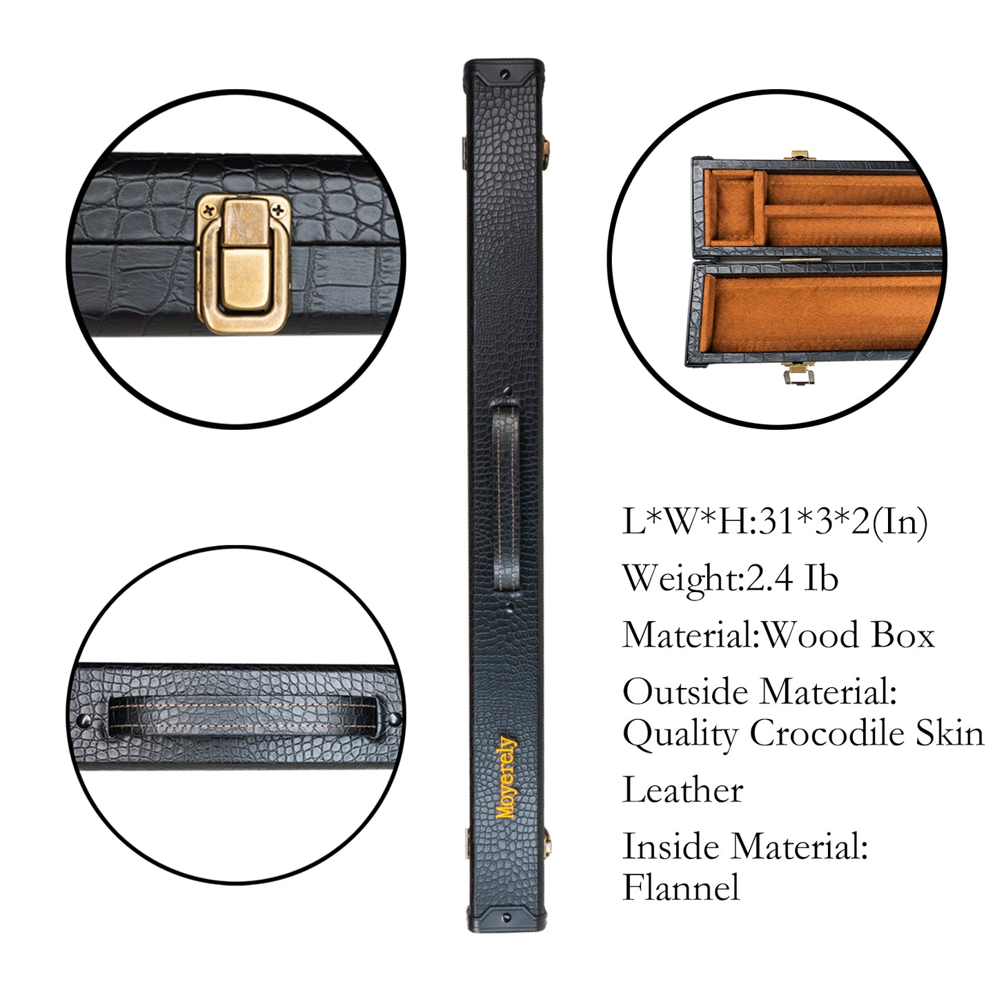 Moyerely Carbon Fiber Pool Cue,11.8mm/12.5mm Low Deflection Cue Stick,Professional Pool Stick with Case