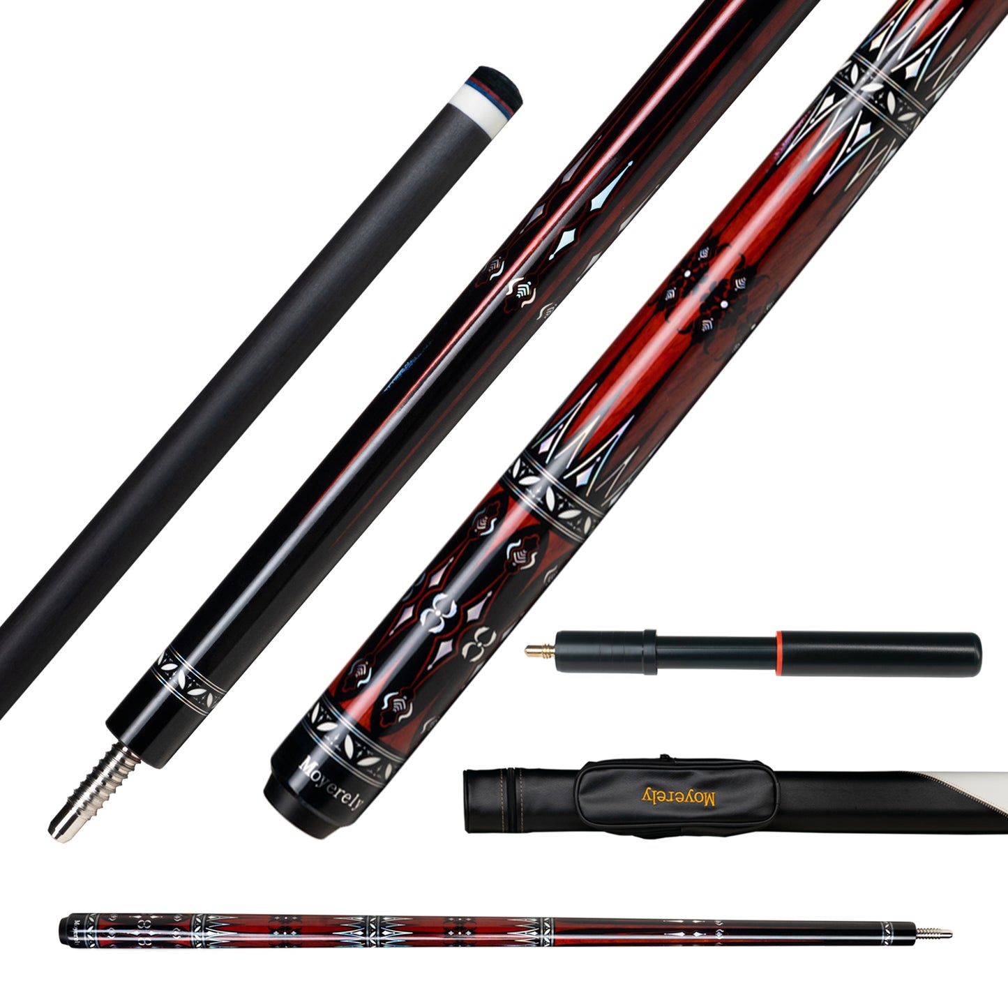 Moyerely Carbon Fiber Pool Cue,11.8mm/12.5mm Low Deflection Cue Stick,Professional Pool Stick with Case