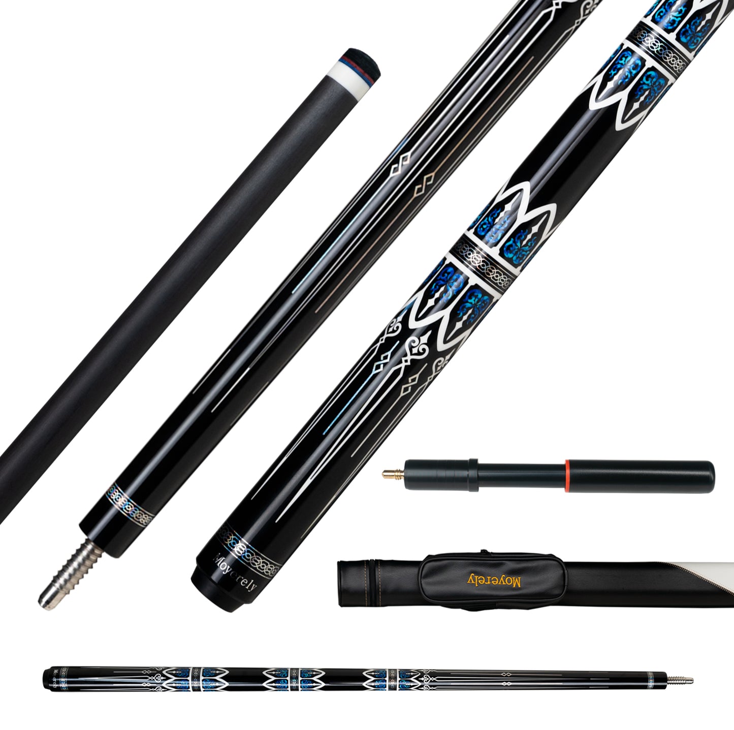 Moyerely Carbon Fiber Pool Cue,11.8mm/12.5mm Low Deflection Cue Stick,Professional Pool Stick with Case