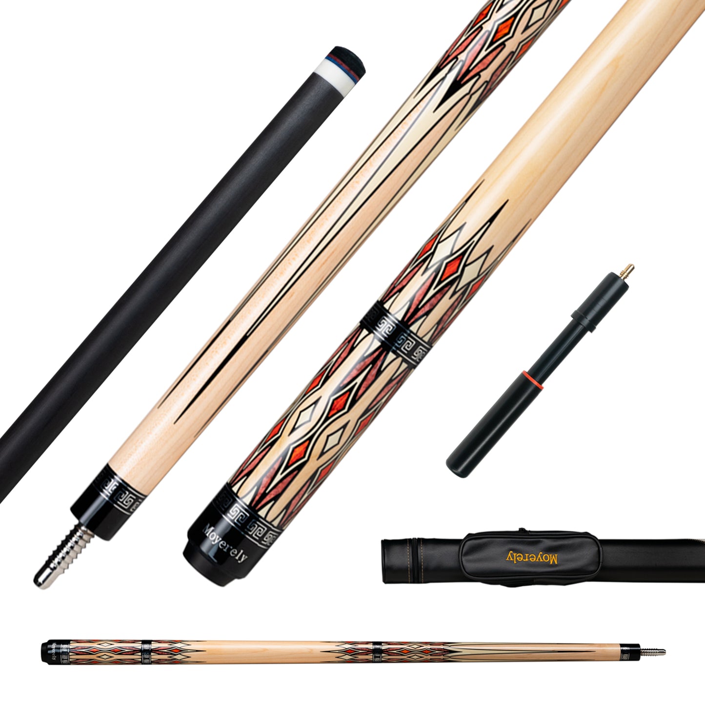 Moyerely Carbon Fiber Pool Cue,11.8mm/12.5mm Low Deflection Cue Stick,Professional Pool Stick with Case