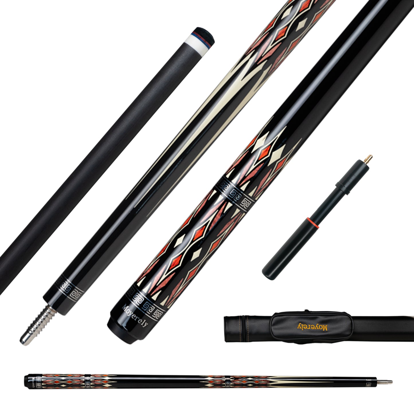 Moyerely Carbon Fiber Pool Cue,11.8mm/12.5mm Low Deflection Cue Stick,Professional Pool Stick with Case