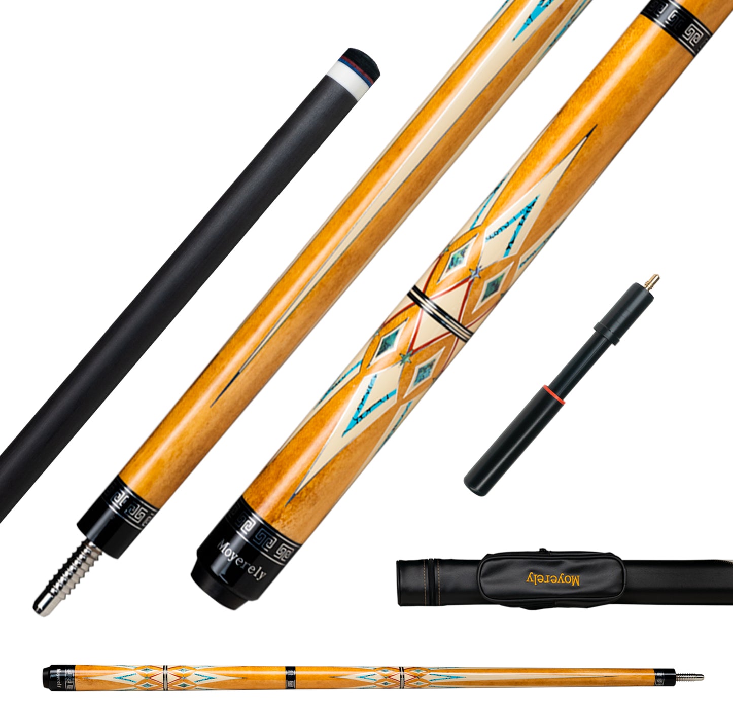 Moyerely Carbon Fiber Pool Cue,11.8mm/12.5mm Low Deflection Cue Stick,Professional Pool Stick with Case