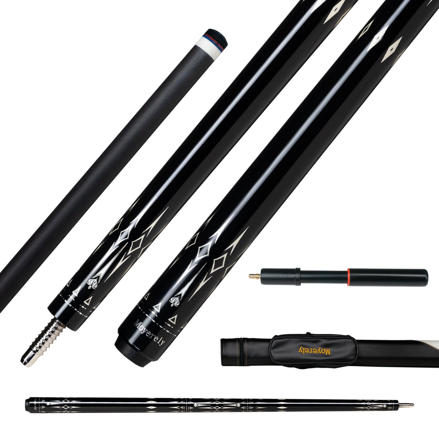 Moyerely Carbon Fiber Pool Cue,11.8mm/12.5mm Low Deflection Cue Stick,Professional Pool Stick with Case